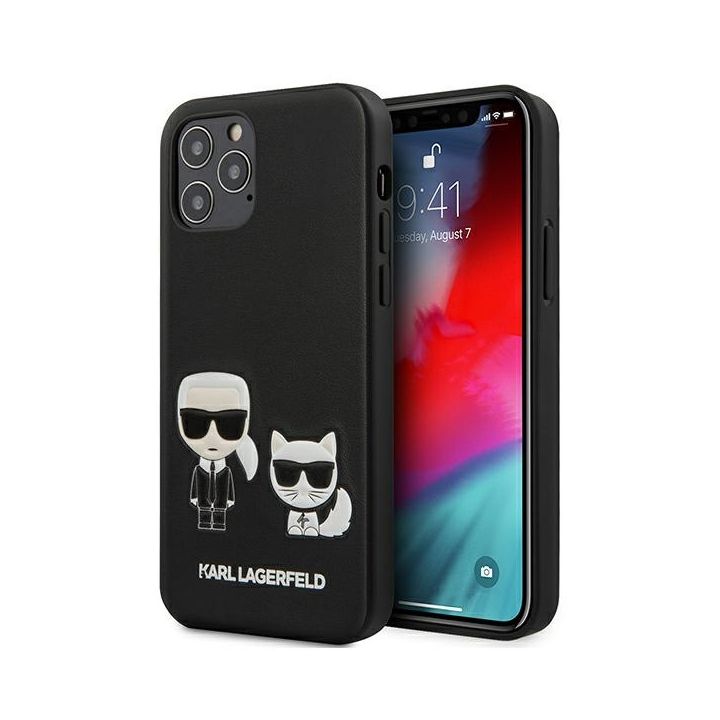 Karl Lagerfeld nakładka do iPhone 12 Mini 5,4" KLHCP12SPCUSKCBK czarna hard case Iconic Karl & Choupette na NearMe.pl