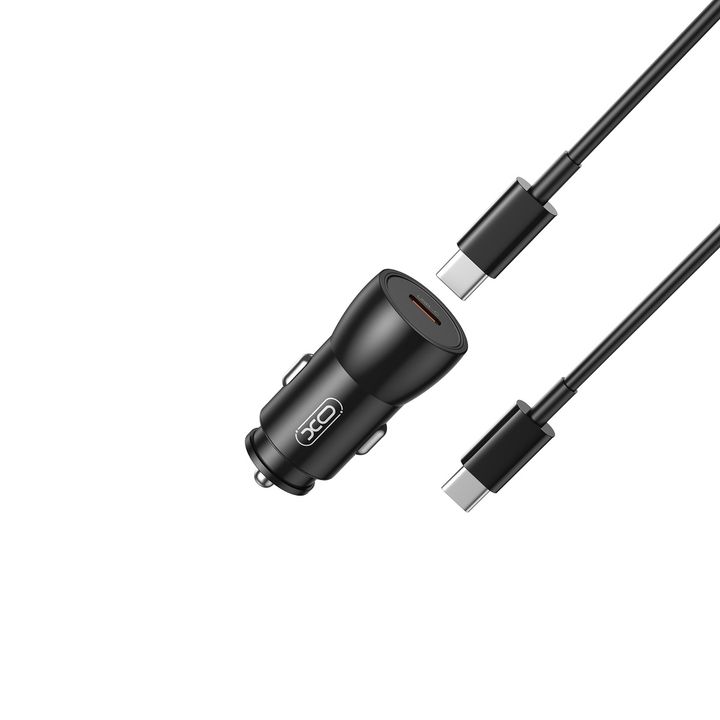 XO ładowarka samochodowa CC57 PD 25W 1x USB-C czarna + kabel USB-C - USB-C na NearMe.pl