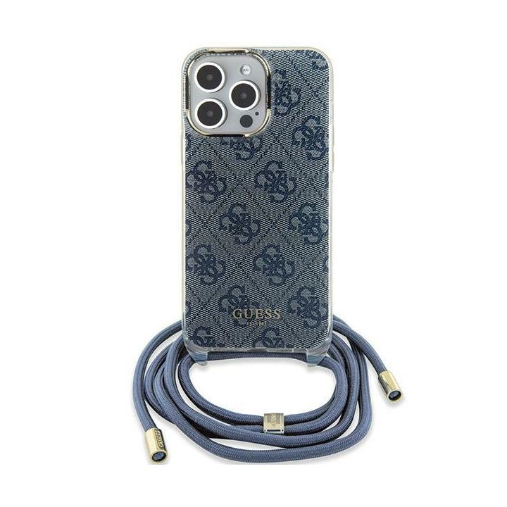 GUESS futerał do IPHONE 15 GUHCP15SHC4SEB (Crossbody Cord 4G Print) niebieski na NearMe.pl