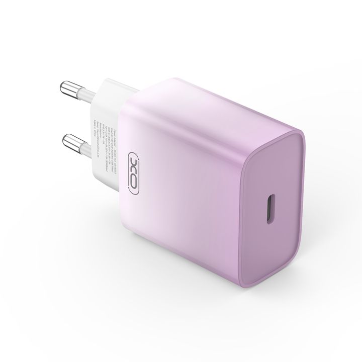 XO ładowarka sieciowa CE18 PD 30W 1x USB-C fioletowo-biała na NearMe.pl