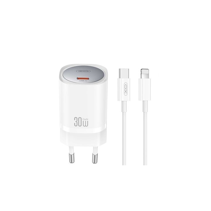 XO ładowarka sieciowa CE20 PD 30W 1x USB-C biała + kabel USB-C - Lightning na NearMe.pl