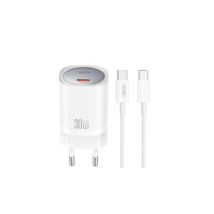 XO ładowarka sieciowa CE20 PD 30W 1x USB-C biała + kabel USB-C - USB-C na NearMe.pl