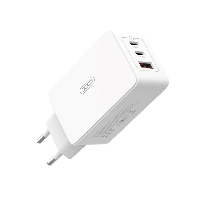 XO ładowarka sieciowa CE13 PD QC 3.0 65W 1x USB 2x USB-C biała na NearMe.pl