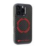 Audi Carbon Fiber Sport Red CircleMagSafe iPhone 16 Pro 6.3" czarny/black hardcase AUS-TPUPCMIP16P-RSQ/D5-BK na NearMe.pl