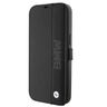 BMW BMBKP15S22RDPK iPhone 15 / 14 / 13 6.1" czarny/black bookcase Leather Textured & Stripe na NearMe.pl