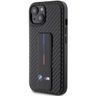 BMW BMHCP15SGSPCCK iPhone 15 / 14 / 13 6.1" czarny/black hardcase Grip Stand Smooth & Carbon na NearMe.pl