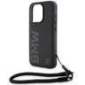 BMW BMHCP15L23RMRLK iPhone 15 Pro 6.1" czarny/black hardcase Signature Leather Wordmark Cord na NearMe.pl