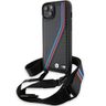 BMW BMHCP15S23PSVTK iPhone 15 / 14 / 13 czarny/black hardcase M Edition Carbon Tricolor Lines & Strap na NearMe.pl