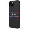 BMW BMHCP15S22SDTK iPhone 15 / 14 / 13 6.1" czarny/black hardcase M Silicone Tricolor Lines na NearMe.pl