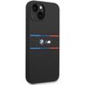 BMW BMHCP15S22SDTK iPhone 15 / 14 / 13 6.1" czarny/black hardcase M Silicone Tricolor Lines na NearMe.pl