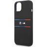 BMW BMHCP15S22SDTK iPhone 15 / 14 / 13 6.1" czarny/black hardcase M Silicone Tricolor Lines na NearMe.pl