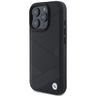 BMW BMHCP16L23RCGPK iPhone 16 Pro 6.3" czarny/black hardcase Sign Leather Crossing Lines Pattern na NearMe.pl