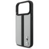 Etui BMW M Perforated Stripe Logo        MagSafe do iPhone 17 Pro Max szary na NearMe.pl
