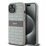 DKNY PU Leather Repeat Pattern Tonal Stripe Case for iPhone 15 Beige na NearMe.pl
