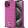 DKNY DKHMP15SPSHRPSP iPhone 15 / 14 / 136.1" różowy/pink hardcase Leather Pattern Metal Logo MagSafe na NearMe.pl