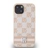 DKNY DKHCP14SPCPTSSP iPhone 14 / 15 / 136.1" różowy/pink hardcase Leather Checkered Mono Pattern & Printed Stripes na NearMe.pl