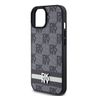 DKNY DKHCP15MPCPTSSK iPhone 15 Plus /14 Plus 6.7" czarny/black hardcase Leather Checkered Mono Pattern & Printed Stripes na NearMe.pl