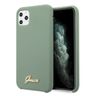 Guess GUHCN58LSLMGKA iPhone 11 Pro khaki hard case Silicone Vintage Gold Logo na NearMe.pl