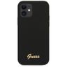 Guess GUHCP12SLSLMGBK iPhone 12 mini 5,4" black/czarny hardcase Silicone Script Gold Logo na NearMe.pl