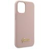 Guess GUHCP12SLSLMGLP iPhone12 mini 5,4" jasnoróżowy/light pink hardcase Silicone Script Gold Logo na NearMe.pl