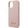 Guess GUHCP12SLSLMGLP iPhone12 mini 5,4" jasnoróżowy/light pink hardcase Silicone Script Gold Logo na NearMe.pl