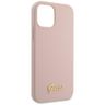 Guess GUHCP12MLSLMGLP iPhone12/12 Pro 6,1" jasnoróżowy/light pink hardcase Silicone Script Gold Logo na NearMe.pl