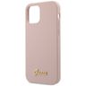 Guess GUHCP12MLSLMGLP iPhone12/12 Pro 6,1" jasnoróżowy/light pink hardcase Silicone Script Gold Logo na NearMe.pl