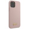 Guess GUHCP12LLSLMGLP iPhone 12 Pro Max 6,7" jasnoróżowy/light pink hardcase Silicone Script Gold Logo na NearMe.pl