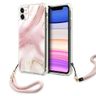 Guess GUHCN61KSMAPI iPhone 11 6,1" / Xr różowy/pink hardcase Marble with cord Collection na NearMe.pl