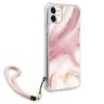 Guess GUHCN61KSMAPI iPhone 11 6,1" / Xr różowy/pink hardcase Marble with cord Collection na NearMe.pl