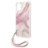 Guess GUHCN61KSMAPI iPhone 11 6,1" / Xr różowy/pink hardcase Marble with cord Collection na NearMe.pl