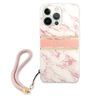 Guess GUHCP13LKMABPI iPhone 13 Pro / 136,1" różowy/pink hardcase Marble Strap Collection na NearMe.pl
