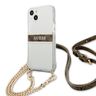 Guess GUHCP13SKC4GBGO iPhone 13 mini5,4" Transparent hardcase 4G Brown Strap Gold Chain na NearMe.pl