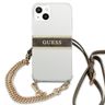 Guess GUHCP13SKC4GBGO iPhone 13 mini5,4" Transparent hardcase 4G Brown Strap Gold Chain na NearMe.pl