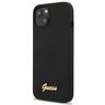 Guess GUHMP13MLSLMGBK iPhone 13 / 14 /6.1" black/czarny hardcase Silicone Script Gold Logo Magsafe na NearMe.pl