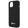 Guess GUHMP13MLSLMGBK iPhone 13 / 14 /6.1" black/czarny hardcase Silicone Script Gold Logo Magsafe na NearMe.pl