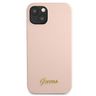 Guess GUHMP13MLSLMGLP iPhone 13 / 14 /15 6.1" jasnoróżowy/light pink hardcase Silicone Script Gold Logo Magsafe na NearMe.pl