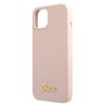 Guess GUHMP13MLSLMGLP iPhone 13 / 14 /15 6.1" jasnoróżowy/light pink hardcase Silicone Script Gold Logo Magsafe na NearMe.pl
