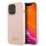 Guess GUHMP13LLSLMGLP iPhone 13 Pro / 13 6,1" jasnoróżowy/light pink hardcase Silicone Script Gold Logo Magsafe na NearMe.pl