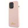 Guess GUHMP13LLSLMGLP iPhone 13 Pro / 13 6,1" jasnoróżowy/light pink hardcase Silicone Script Gold Logo Magsafe na NearMe.pl