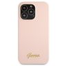 Guess GUHMP13XLSLMGLP iPhone 13 Pro Max6,7" jasnoróżowy/light pink hardcase Silicone Script Gold Logo Magsafe na NearMe.pl