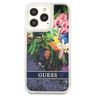 Guess GUHCP13LLFLSB iPhone 13 Pro / 136,1" niebieski/blue hardcase Flower Liquid Glitter na NearMe.pl