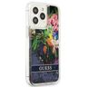 Guess GUHCP13LLFLSB iPhone 13 Pro / 136,1" niebieski/blue hardcase Flower Liquid Glitter na NearMe.pl