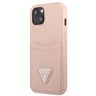 Guess GUHCP13SPSATPP iPhone 13 mini 5,4"różowy/pink hardcase SaffianoTriangle Logo Cardslot na NearMe.pl