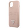 Guess GUHCP13SPSATPP iPhone 13 mini 5,4"różowy/pink hardcase SaffianoTriangle Logo Cardslot na NearMe.pl