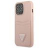 Guess GUHCP13LPSATPP iPhone 13 Pro / 13 6,1" różowy/pink hardcase SaffianoTriangle Logo Cardslot na NearMe.pl