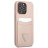 Guess GUHCP13LPSATPP iPhone 13 Pro / 13 6,1" różowy/pink hardcase SaffianoTriangle Logo Cardslot na NearMe.pl