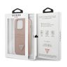 Guess GUHCP13LPSATPP iPhone 13 Pro / 13 6,1" różowy/pink hardcase SaffianoTriangle Logo Cardslot na NearMe.pl