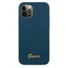 Guess GUHCP12MLSLMGBL iPhone12/12 Pro 6,1" niebieski/blue hardcase Metal Logo Script na NearMe.pl