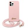 Guess GUHCP12LLSCLMGLP iPhone 12 Pro Max 6,7" różowy/pink hardcase Metal Logo Cord na NearMe.pl